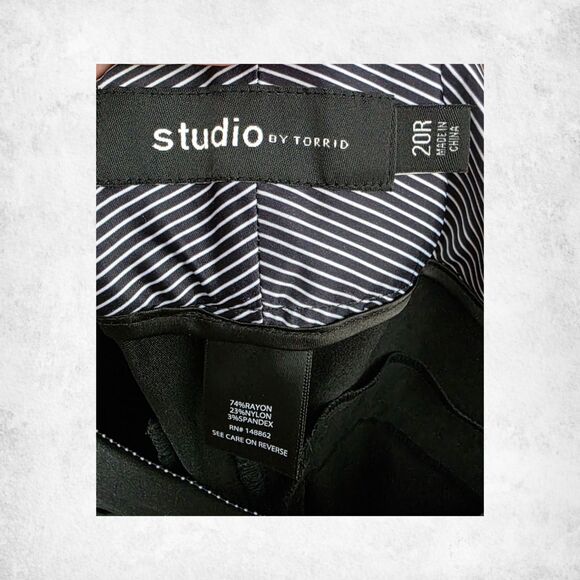 Studio by Torrid Black Dress Pants 20R Plus High Rise Straight Leg Suit Trousers - Picture 4 of 7